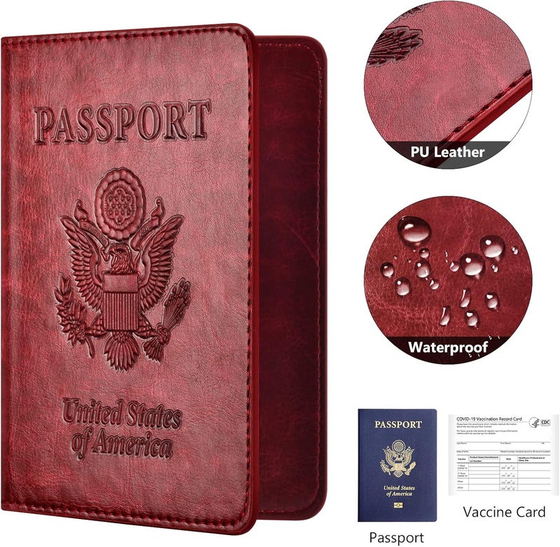 Eoehro Passport Holder for Travel Essentials-2Pack, Passport Wallet Cover Case for Travel Must Haves Accessories,Passport Book Holders for Women and Men - Image 4